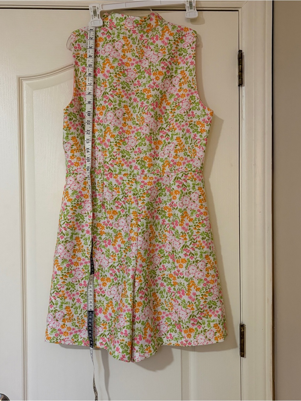 Floral A-Line Sleeveless Romper - Pink & Green - Picture 9 of 14